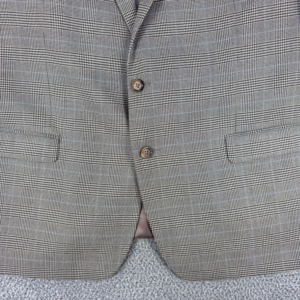 Lauren Ralph Lauren Blazer Mens 48R Brown Check Plaid Stretch Sport‎ Coat Jacket